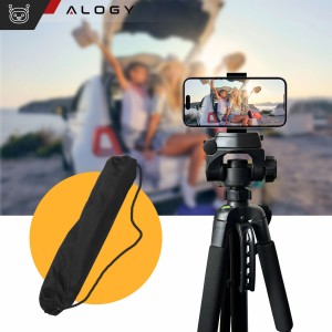 Alogy Tripod Tripod with Bluetooth Remote Universal Camera Stand 1/4 Phone Holder Pouch 103cm Black