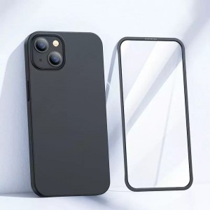 Joyroom 360 Full Case cover for iPhone 13 front and back cover tempered glass black (JR-BP927 black)
