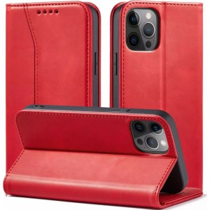 4Kom.pl Magnet Fancy Case case for iPhone 12 Pro Max cover wallet for cards stand red