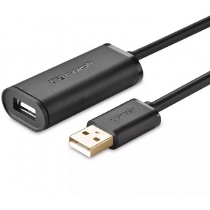 Ugreen aktīvais pagarinātājs USB 2.0 480 Mb/s 5 m melns (US121 10319)