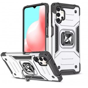 Wozinsky Ring Armor armored hybrid case cover magnetic holder Samsung Galaxy A73 silver