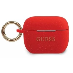 Guess GUACAPSILGLRE AirPods Pro cover czerwony/red Silicone Glitter