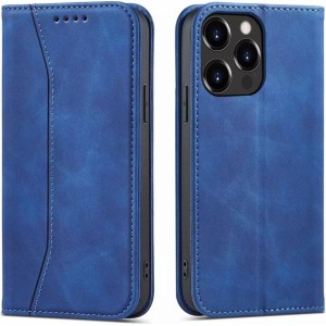 4Kom.pl Magnet Fancy Case case for iPhone 13 Pro Max cover card wallet stand blue