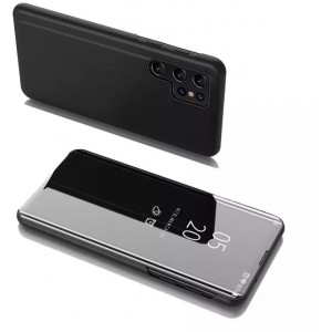 4Kom.pl Clear View Case flip case for Samsung Galaxy S22 Ultra black