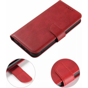 4Kom.pl Magnet Case elegant case cover with a flap and stand function iPhone 14 Plus red