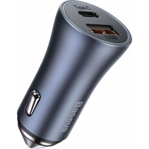 Baseus USB Car Charger USB-C QC3.0 PD 40W Gray