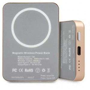 Guess Inductive Power Bank 5W GUPBMSVSLG 3000mAh gold/gold MagSafe