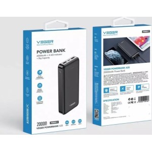 4Kom.pl Powerbank External battery VEGER A20 - 20,000mAh black (W2015)