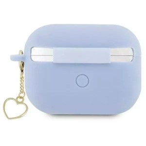 Guess GUAP2LSCHSB protective earphone case for Apple AirPods Pro 2 cover blue/blue Silicone Charm Heart Collection