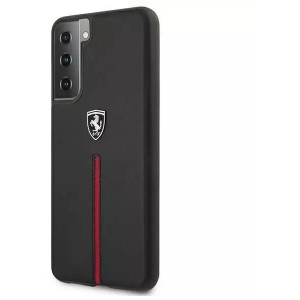 Ferrari Hardcase Phone Case for Samsung Galaxy S21 black/black hardcase Off Track Leather Nylon Stripe