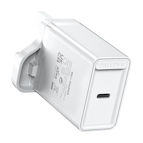 Vention USB-C Wall Charger Vention FADW0-UK (20 W) UK White