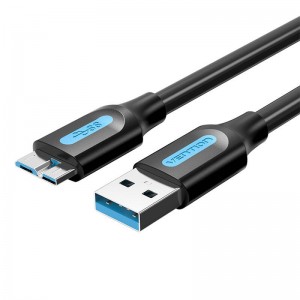 Vention USB 3.0 A male to USB-B male cable Vention COOBH 2m Black PVC
