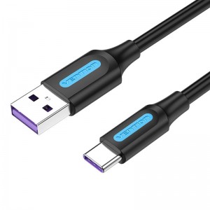 Vention USB 2.0 A to USB-C 5A Cable Vention CORBD 0.5m Black Type PVC