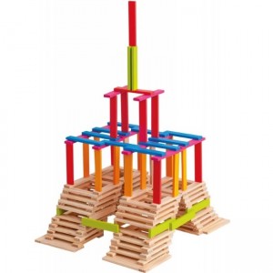 Woody 95004 Деревянные развивающие цветные блоки прямоугольной форы для построение (200шт.) для детей от 3 лет +