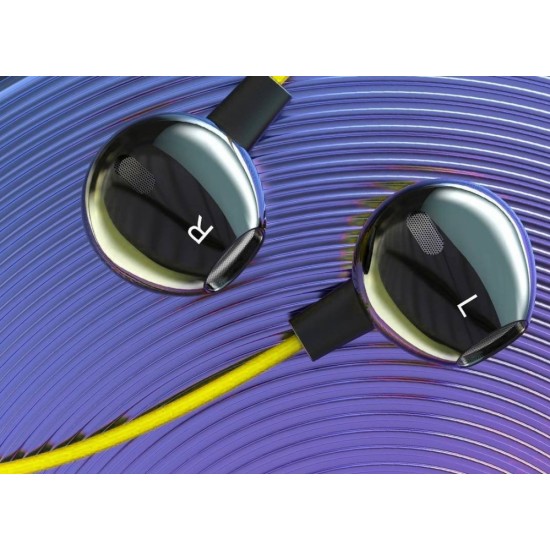 Ikaku KSC-379 Universālas Vieglas HiFi In-Ear Austiņas 3.5mm ar Mikrofonu 1.2m Dzeltenas