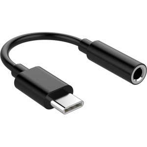 HQ Адаптер USB-C на 3.5mm Аудио Jack 9cm для Наушников & Колонок & Авто (OEM) Black