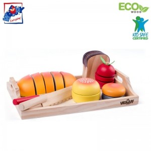 Woody 91904 Набор с подносом для приготовления завтрака с инструментами и продуктами (19шт.) для детей от 3+ лет