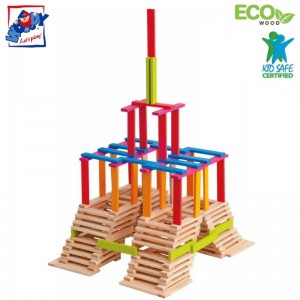 Woody 95004 Деревянные развивающие цветные блоки прямоугольной форы для построение (200шт.) для детей от 3 лет +