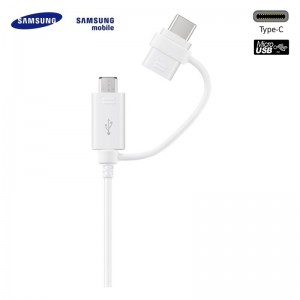Samsung EP-DG930DWE USB 2in1 Cable Type-C & Micro USB Datu un Uzlādes Kabelis 1.5m Balts (EU Blister)