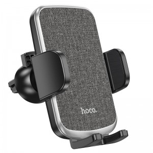 Hoco CA94 Auto stiprinājums ar gaisa restes fiksāciju priekš telefoniem ar 4.5-6.7collu ekrānu Melna