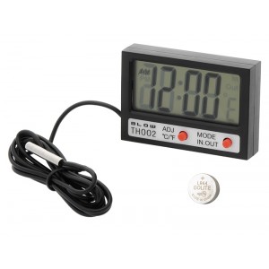 PRL Termometr panelowy BLOW LCD+zegar TH002