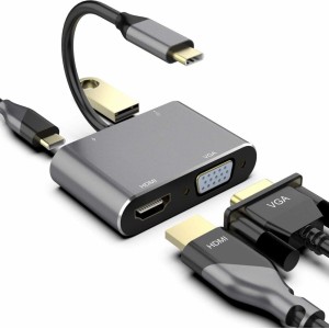 Roger USB-C Мультимедиа адаптер HDMI 4K@30Hz / VGA 1080p / USB 3.0 / USB-C PD