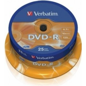 Verbatim Matricas DVD-R AZO  4.7GB 16x 25 pack Spindle