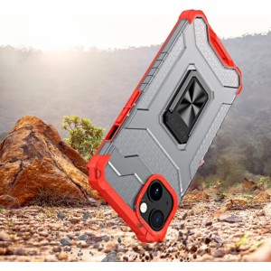 Hurtel Crystal Ring Case Kickstand Tough Rugged Cover for iPhone 13 mini red (universal)