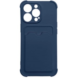Hurtel Card Armor Case Pouch Cover for iPhone 12 Pro Card Wallet Silicone Air Bag Armor Case Navy Blue (universal)
