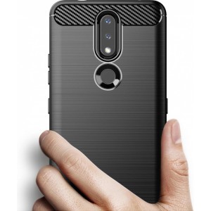 Hurtel Carbon Case Flexible Cover TPU Case for Nokia 2.4 black (universal)