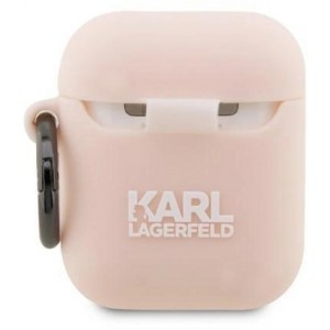 Karl Lagerfeld KLA2RUNCHP AirPods 1/2 cover pink/pink Silicone Choupette Head 3D (universal)