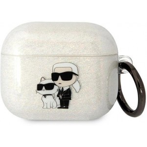 Karl Lagerfeld KLA3HNKCTGT Airpods 3 cover transparent Gliter Karl&Choupette (universal)