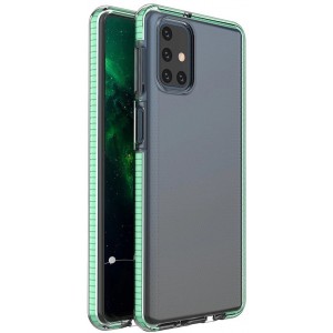 Hurtel Spring Case clear TPU gel protective cover with colorful frame for Samsung Galaxy M31s mint (universal)