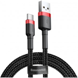 Baseus Cafule Cable durable nylon cable USB / USB-C QC3.0 3A 1M black-red (CATKLF-B91) (universal)