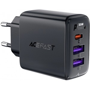 Acefast A57 PD 35W GaN charger 2 x USB-A + USB-C with 3 ports - black (universal)