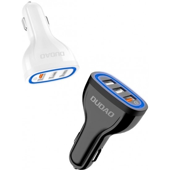 Dudao car charger quick charge Quick Charge 3.0 QC3.0 2.4A 18W 3x USB white (R7S white) (universal)
