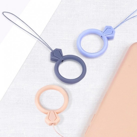 Hurtel Silicone lanyard for the phone diamond ring pendant for a finger orange (universal)