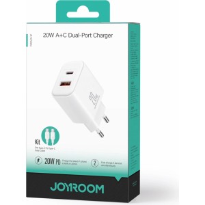 Joyroom EU Joyroom JR-TCF05 20W USB-A USB-C charger + USB-C cable - white (universal)