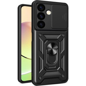 Hurtel Hybrid Armor Camshield armored case for Samsung Galaxy A15 with camera cover - black (universal)