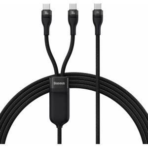 Baseus Flash Series Ⅱ Fast Charging Cable 2in1 USB-C - 2xUSB-C 100W 1.5m black (universal)