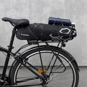 Wozinsky spacious bicycle saddle bag saddle bag large 12l black (WBB9BK) (universal)