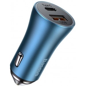 Baseus Golden Contactor Pro fast car charger USB Type C / USB 40 W Power Delivery 3.0 Quick Charge 4+ SCP FCP AFC + USB Type C cable - Lightning blue (TZCCJD-03) (universal)