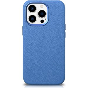 Icarer Litchi Premium Leather Case iPhone 14 Pro Max Magnetic Leather Case with MagSafe Light Blue (WMI14220712-LB) (universal)