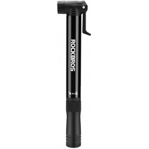 Rockbros 42320010001 hand pump for bicycle + screwdriver - black (universal)