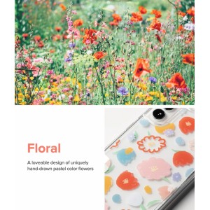 Ringke Fusion Design Armored Case Cover with Gel Frame for Samsung Galaxy S22 + (S22 Plus) transparent (Floral) (F593R31) (universal)