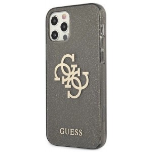 Guess GUHCP12LPCUGL4GBK iPhone 12 Pro Max 6.7" black/black hard case Glitter 4G Big Logo (universal)