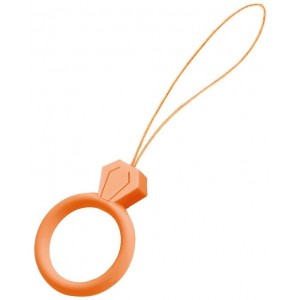 Hurtel Silicone lanyard for the phone diamond ring pendant for a finger orange (universal)