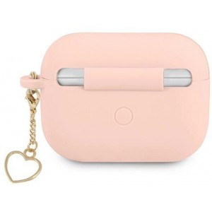 Guess GUAPLSCHSP AirPods Pro cover pink/pink Silicone Charm Heart Collection (universal)