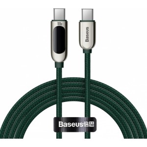 Baseus USB Type C - USB Type C cable 100W (20V / 5A) Power Delivery with display screen power meter 2m green (CATSK-C06) (universal)