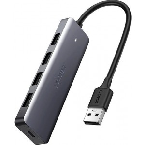 Ugreen USB HUB - 4x USB 3.2 Gen 1 with micro USB power port gray (CM219 50985) (universal)